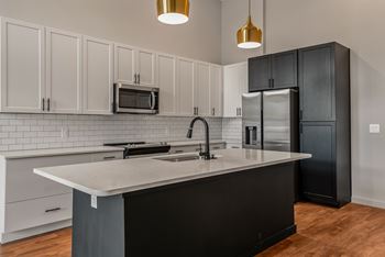 Two-toned shaker style cabinetry